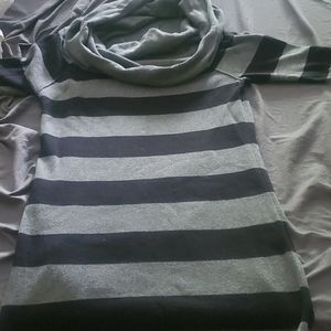 Black and gray striped top